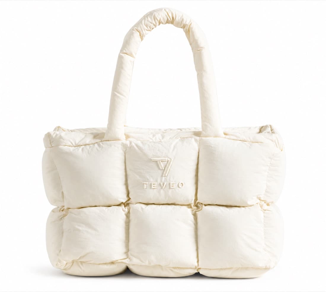 Cream puffer tote bag